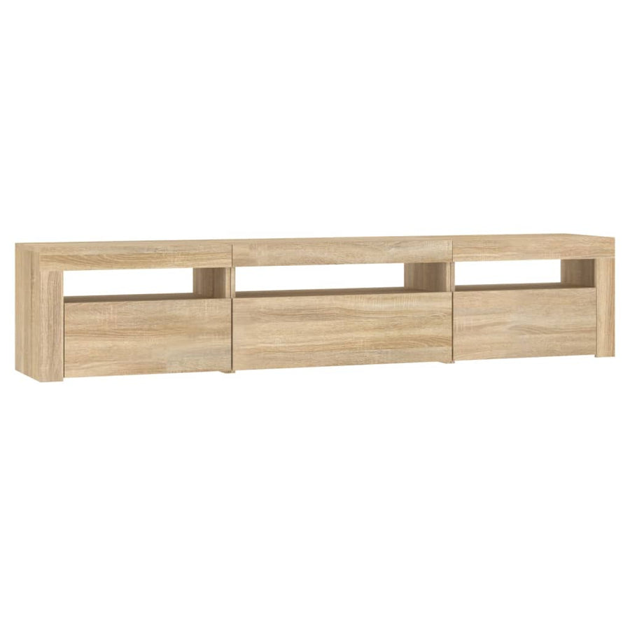 Tv-Meubel Met Led-Verlichting Kleurig 195 x 35 x 40 cm Sonoma eiken