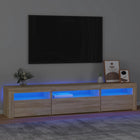 Tv-meubel 195x35x40 cm sonoma eiken met led-verlichting