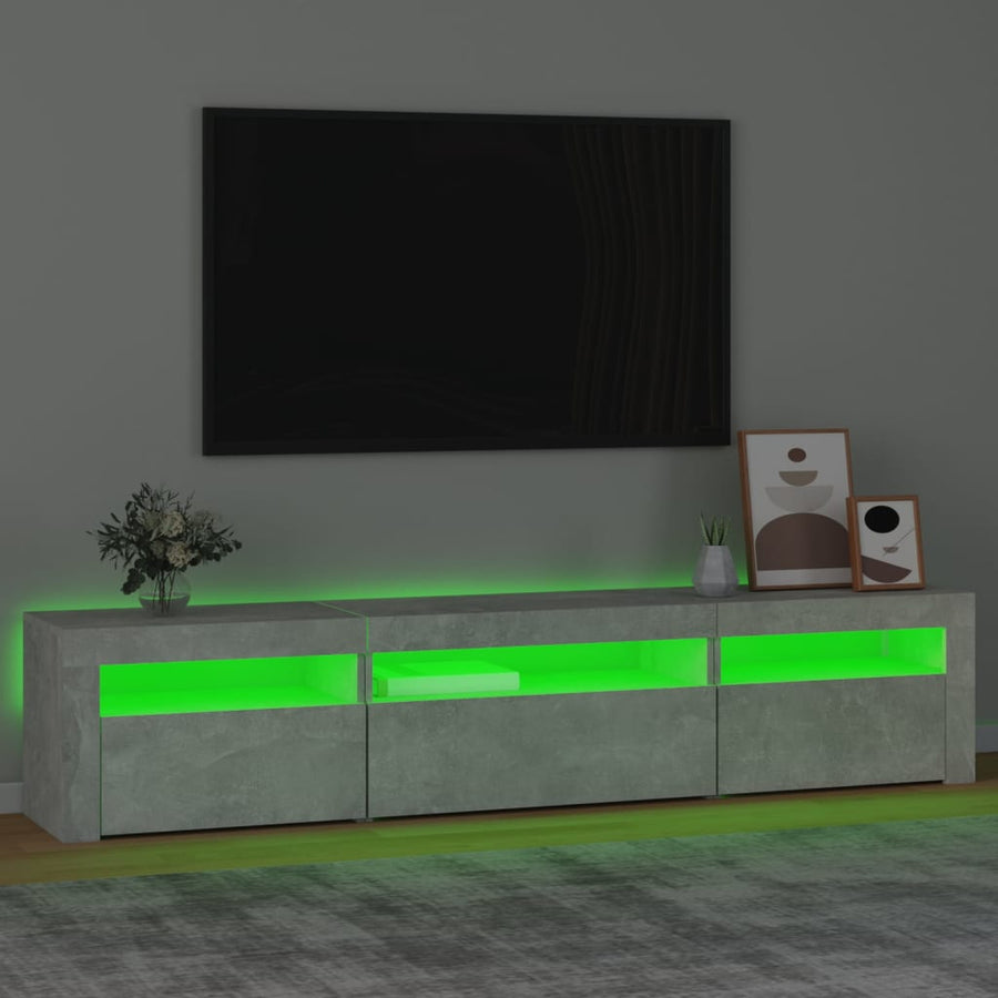 Tv-Meubel Met Led-Verlichting 195 x 35 x 40 cm Betongrijs