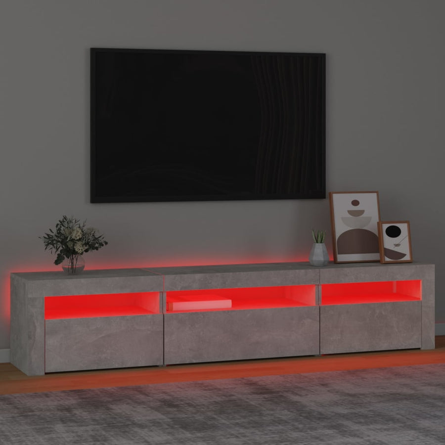 Tv-Meubel Met Led-Verlichting 195 x 35 x 40 cm Betongrijs