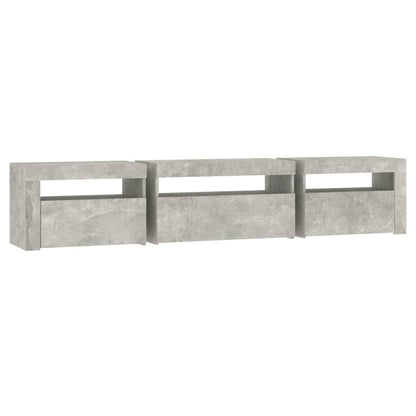 Tv-Meubel Met Led-Verlichting 195 x 35 x 40 cm Betongrijs