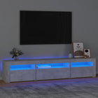 Tv-meubel 195x35x40 cm betongrijs LED