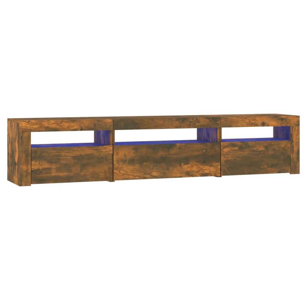 Tv-Meubel Met Led-Verlichting 195X35X40 Cm Gerookt Eikenkleurig 195 x 35 x 40 cm