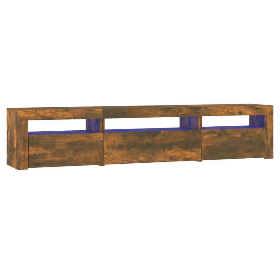 Tv-Meubel Met Led-Verlichting 195X35X40 Cm Gerookt Eikenkleurig 195 x 35 x 40 cm