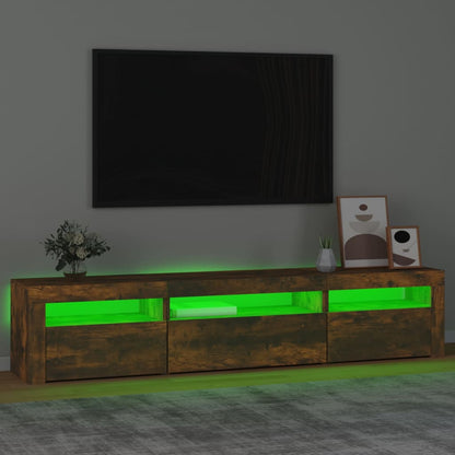 Tv-Meubel Met Led-Verlichting 195X35X40 Cm Gerookt Eikenkleurig 195 x 35 x 40 cm