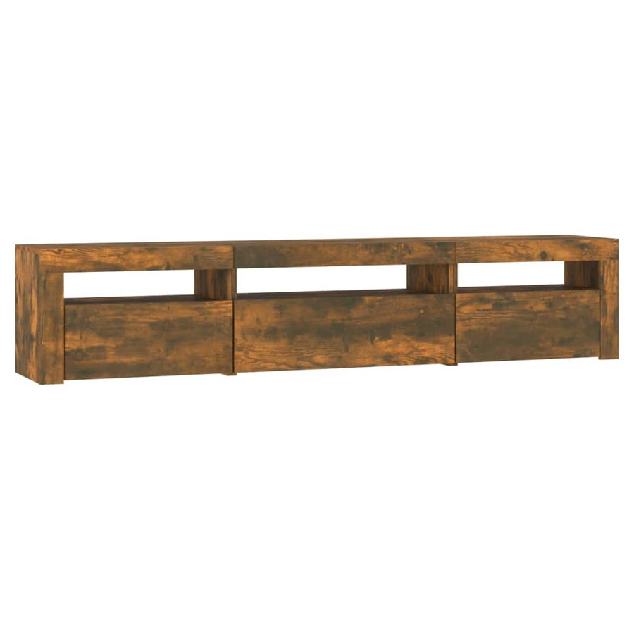 Tv-Meubel Met Led-Verlichting 195X35X40 Cm Gerookt Eikenkleurig 195 x 35 x 40 cm