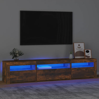 Tv-Meubel Met Led-Verlichting 195X35X40 Cm Gerookt Eikenkleurig 195 x 35 x 40 cm