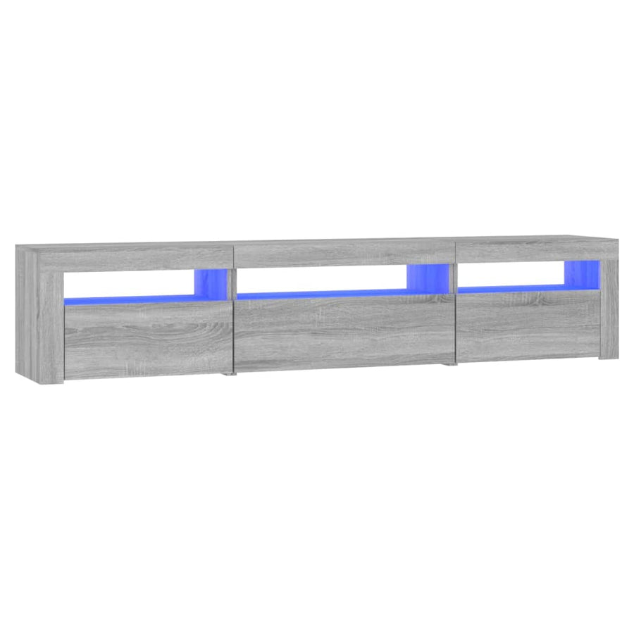 Tv-Meubel Met Led-Verlichting Eiken 195 x 35 x 40 cm Grijs sonoma