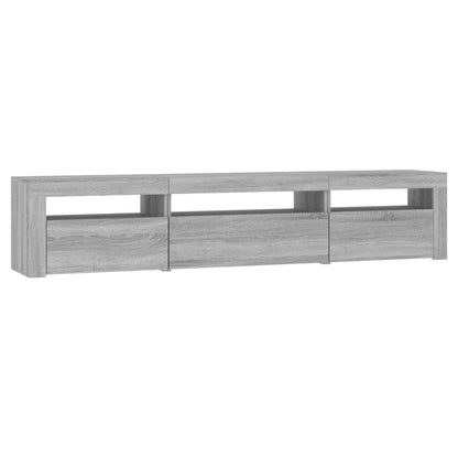 Tv-Meubel Met Led-Verlichting Eiken 195 x 35 x 40 cm Grijs sonoma