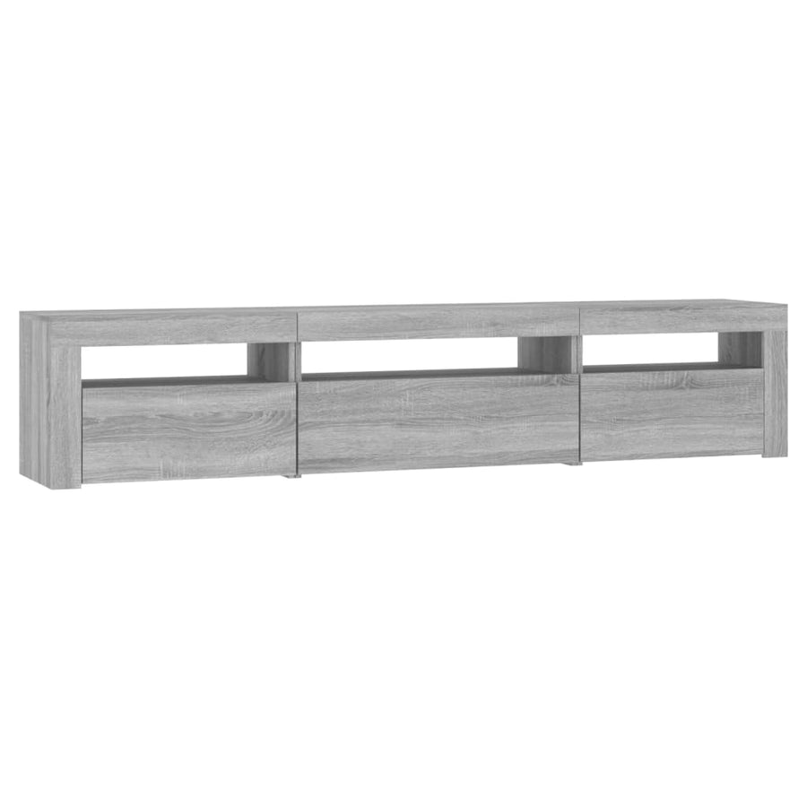 Tv-Meubel Met Led-Verlichting Eiken 195 x 35 x 40 cm Grijs sonoma