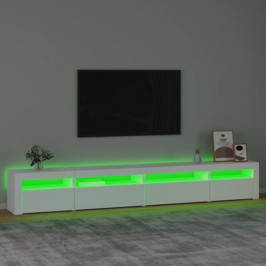 Tv-Meubel Met Led-Verlichting Wit
