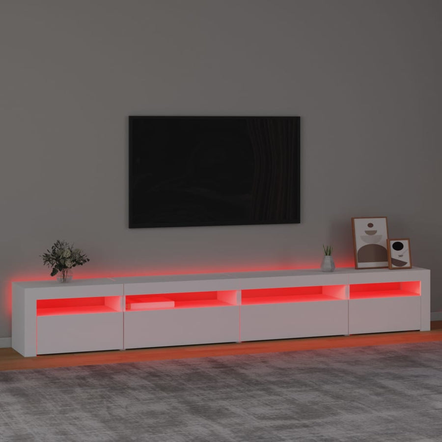 Tv-Meubel Met Led-Verlichting Wit