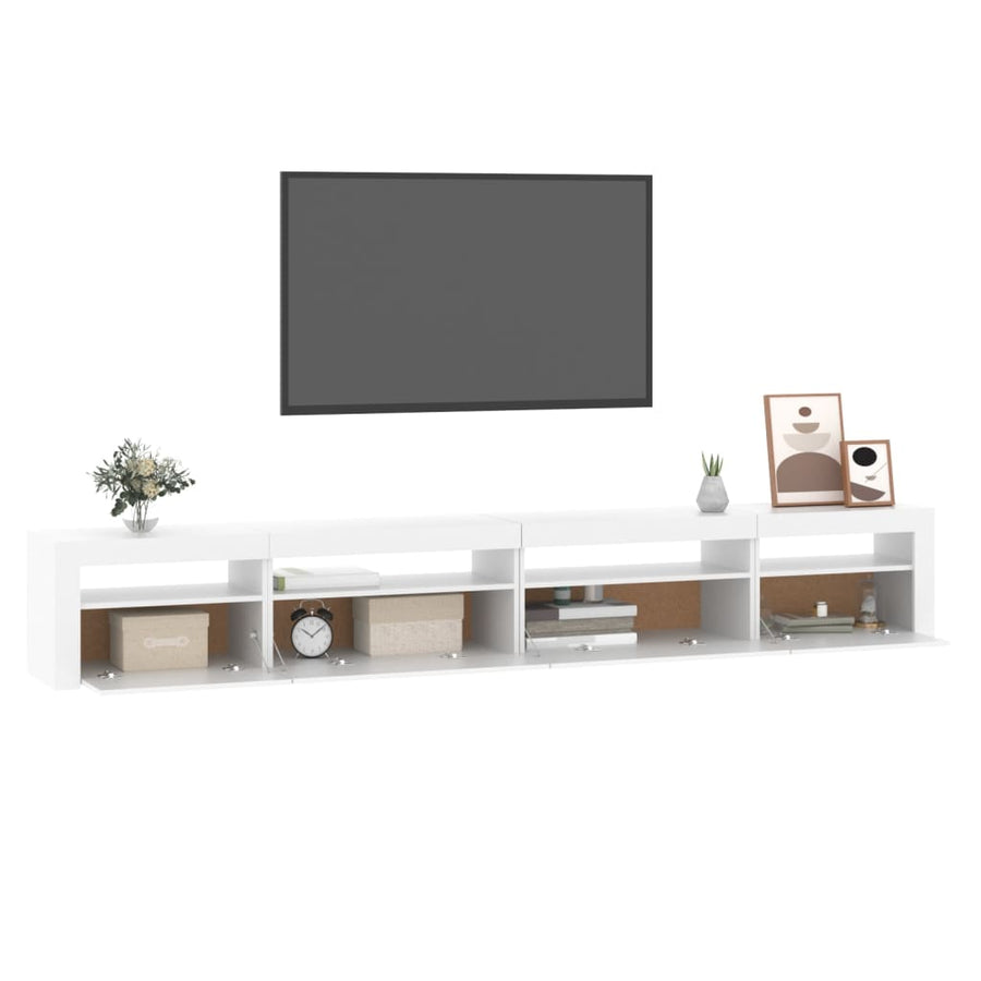 Tv-Meubel Met Led-Verlichting Wit