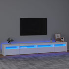 Tv-meubel 270x35x40 cm wit met LED
