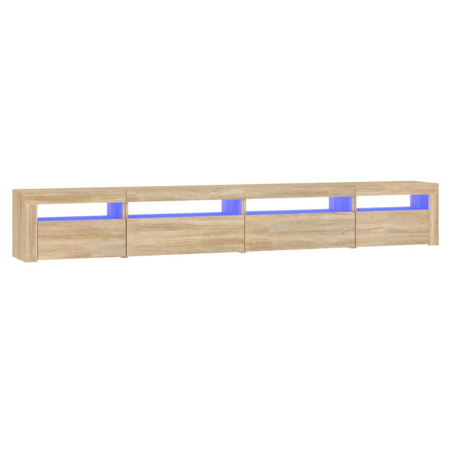 Tv-Meubel Met Led-Verlichting Kleurig Sonoma eiken