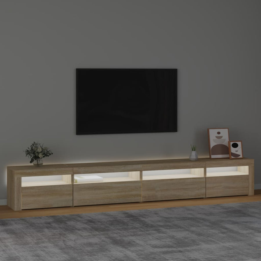 Tv-Meubel Met Led-Verlichting Kleurig Sonoma eiken