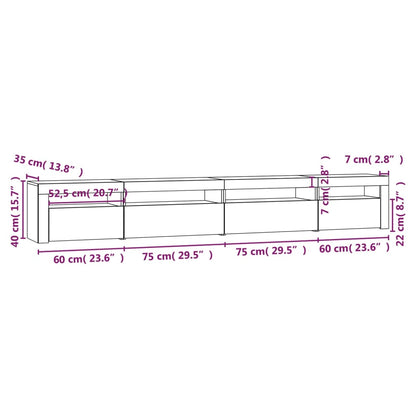Tv-Meubel Met Led-Verlichting Kleurig Sonoma eiken