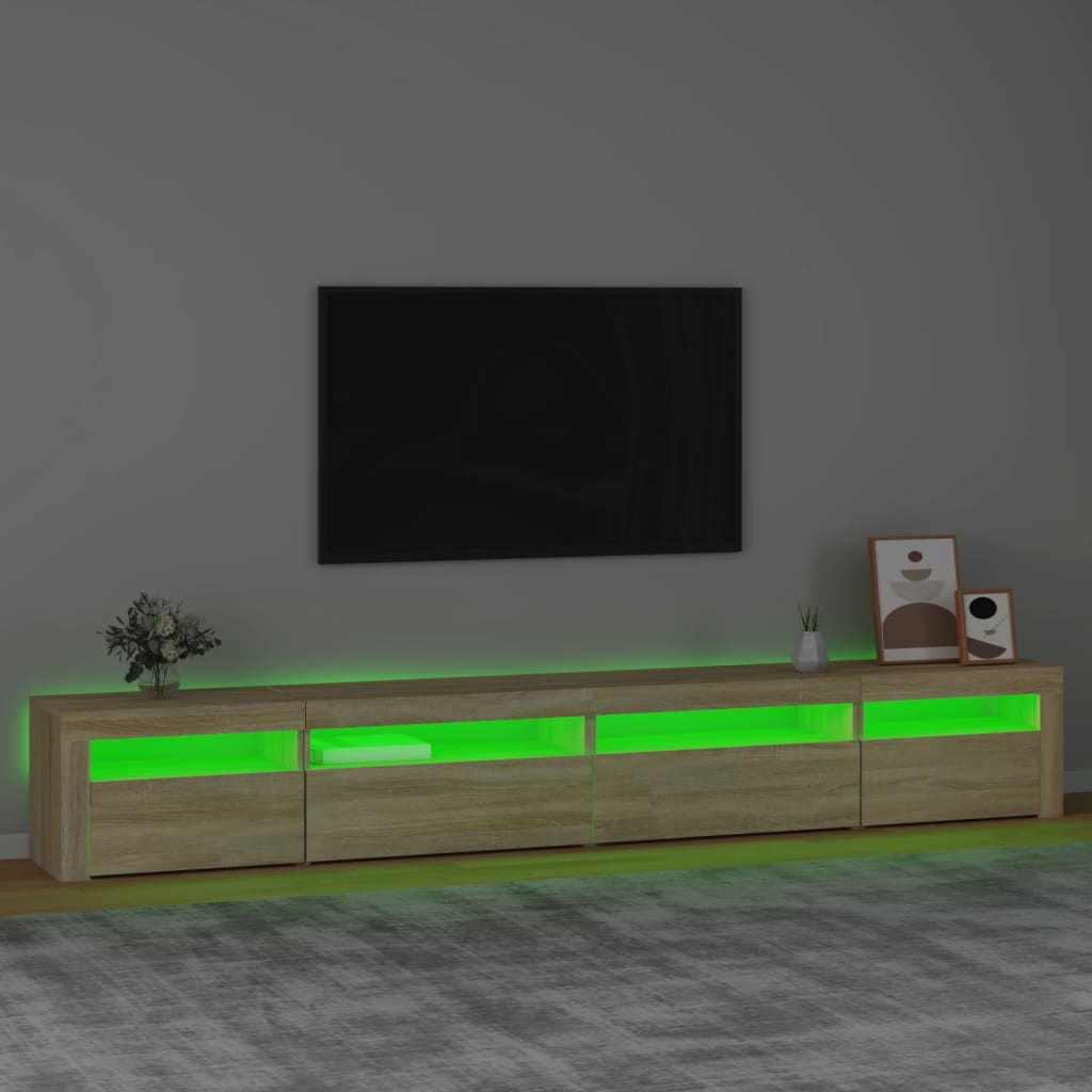 Tv-Meubel Met Led-Verlichting Kleurig Sonoma eiken