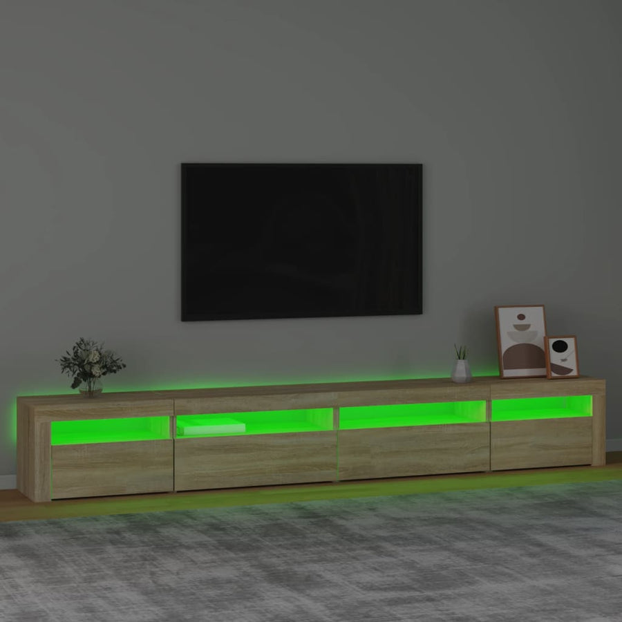 Tv-Meubel Met Led-Verlichting Kleurig Sonoma eiken