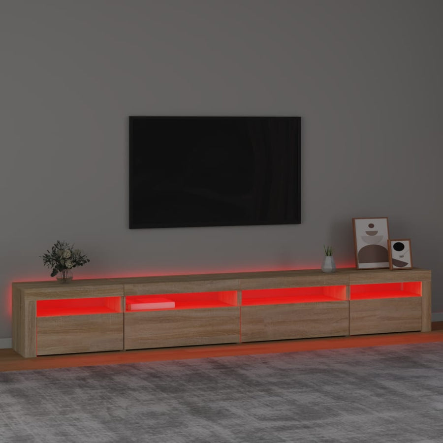 Tv-Meubel Met Led-Verlichting Kleurig Sonoma eiken