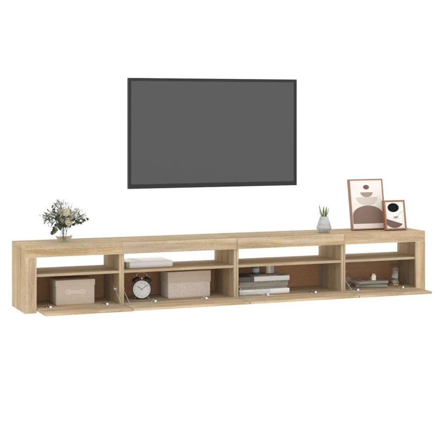 Tv-Meubel Met Led-Verlichting Kleurig Sonoma eiken