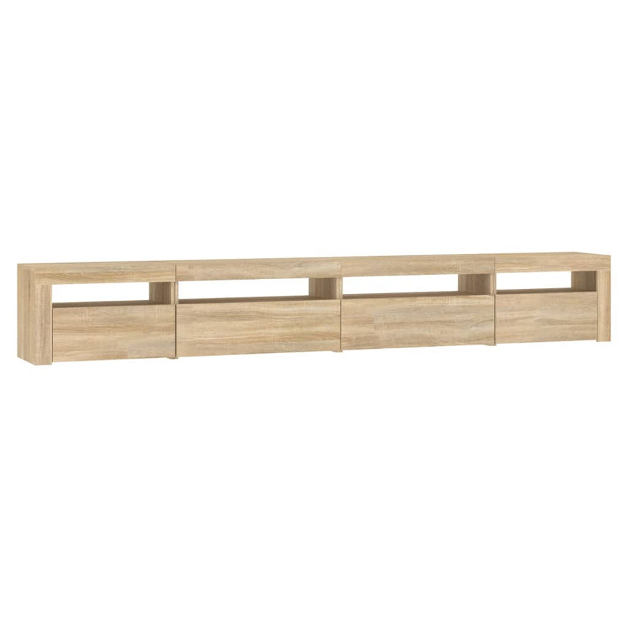 Tv-Meubel Met Led-Verlichting Kleurig Sonoma eiken