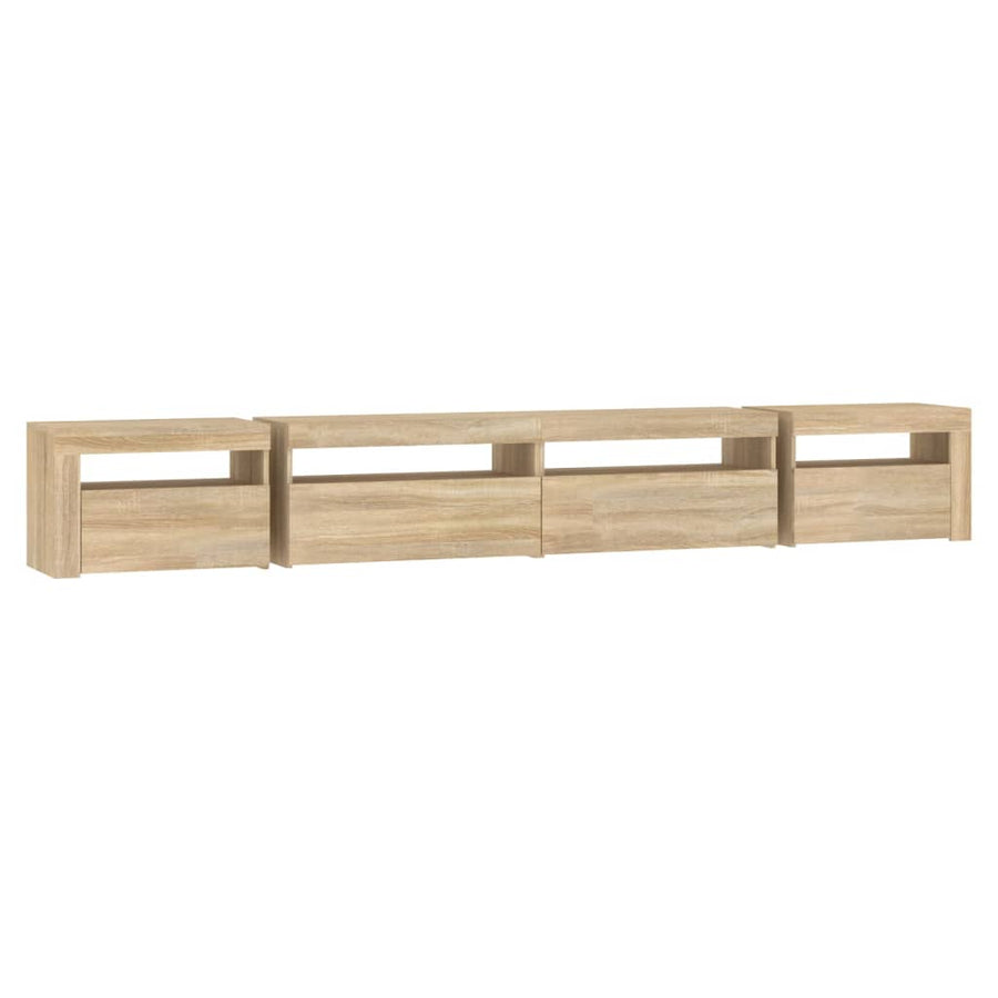 Tv-Meubel Met Led-Verlichting Kleurig Sonoma eiken