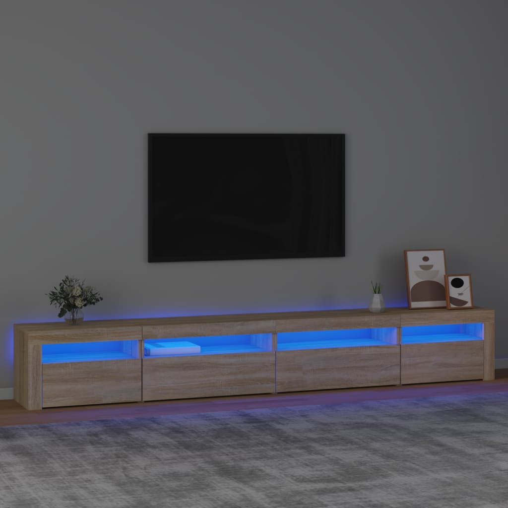 Tv-Meubel Met Led-Verlichting Kleurig Sonoma eiken