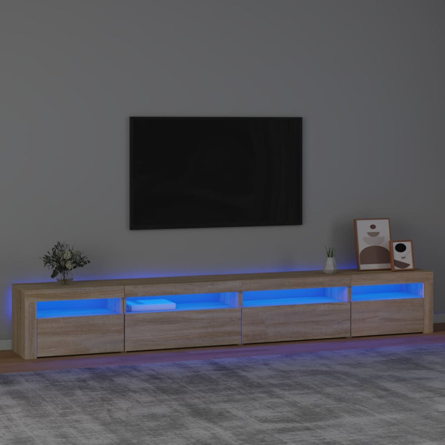 Tv-Meubel Met Led-Verlichting Kleurig Sonoma eiken