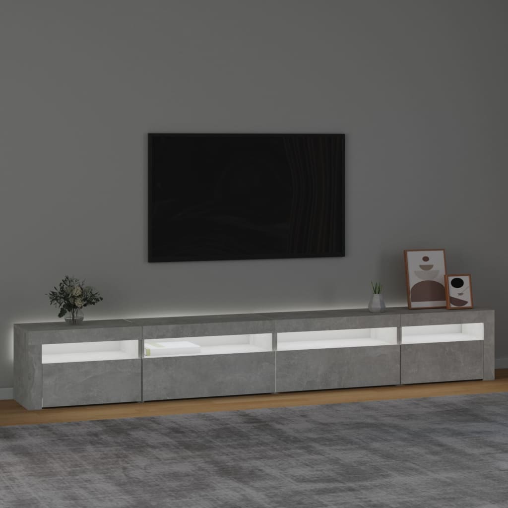 Tv-Meubel Met Led-Verlichting Betongrijs