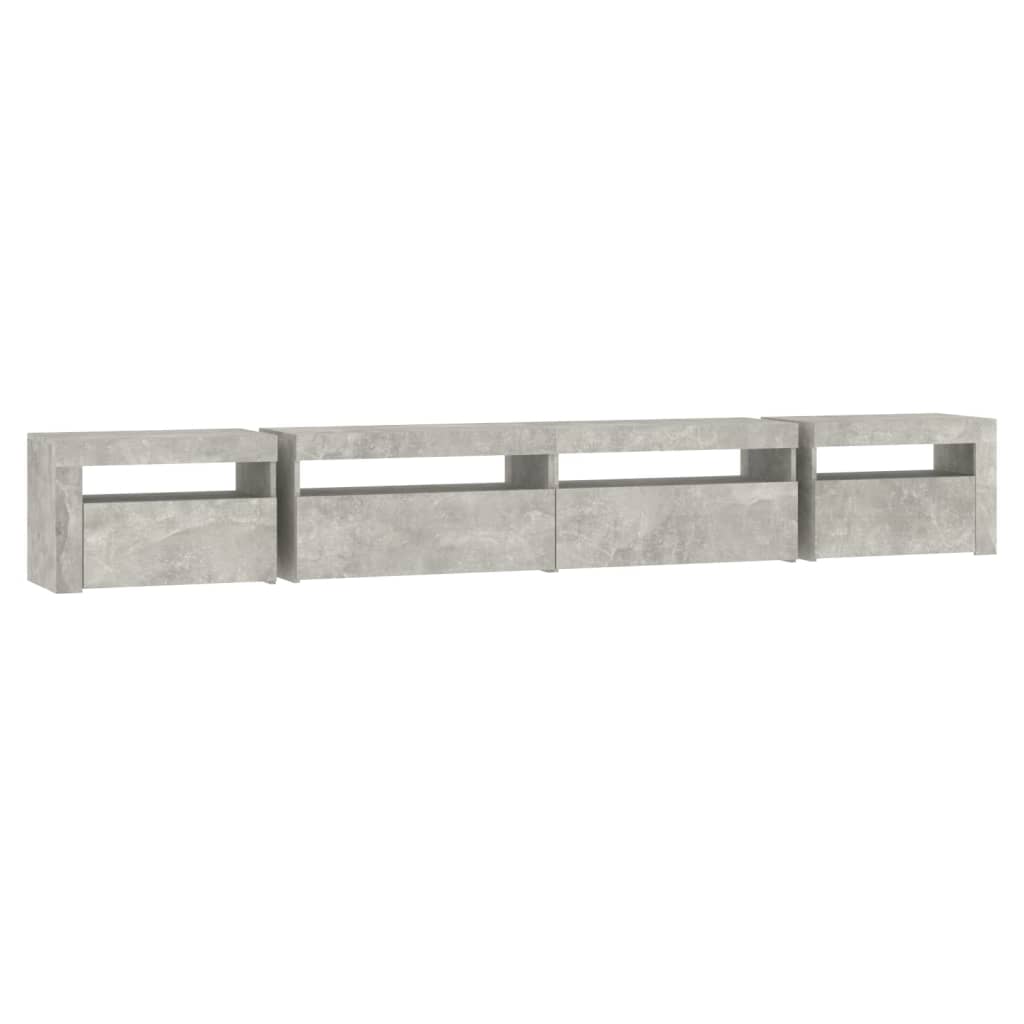 Tv-Meubel Met Led-Verlichting Betongrijs