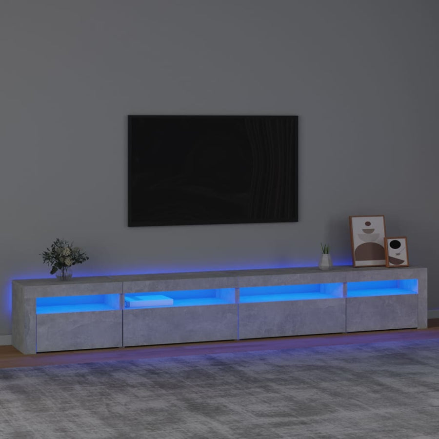 Tv-Meubel Met Led-Verlichting Betongrijs