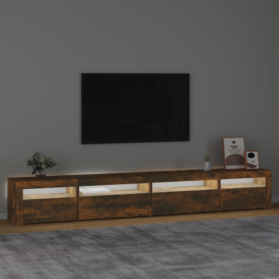 Tv-Meubel Met Led-Verlichting 270X35X40 Cm Gerookt Eikenkleurig 1 270 x 35 x 40 cm