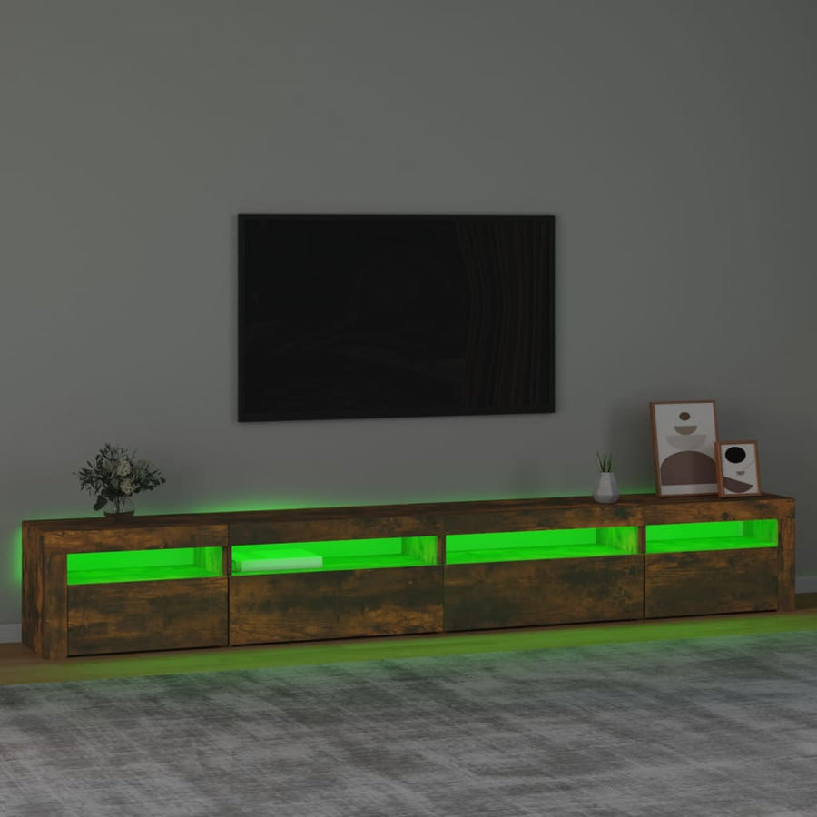 Tv-Meubel Met Led-Verlichting 270X35X40 Cm Gerookt Eikenkleurig 1 270 x 35 x 40 cm