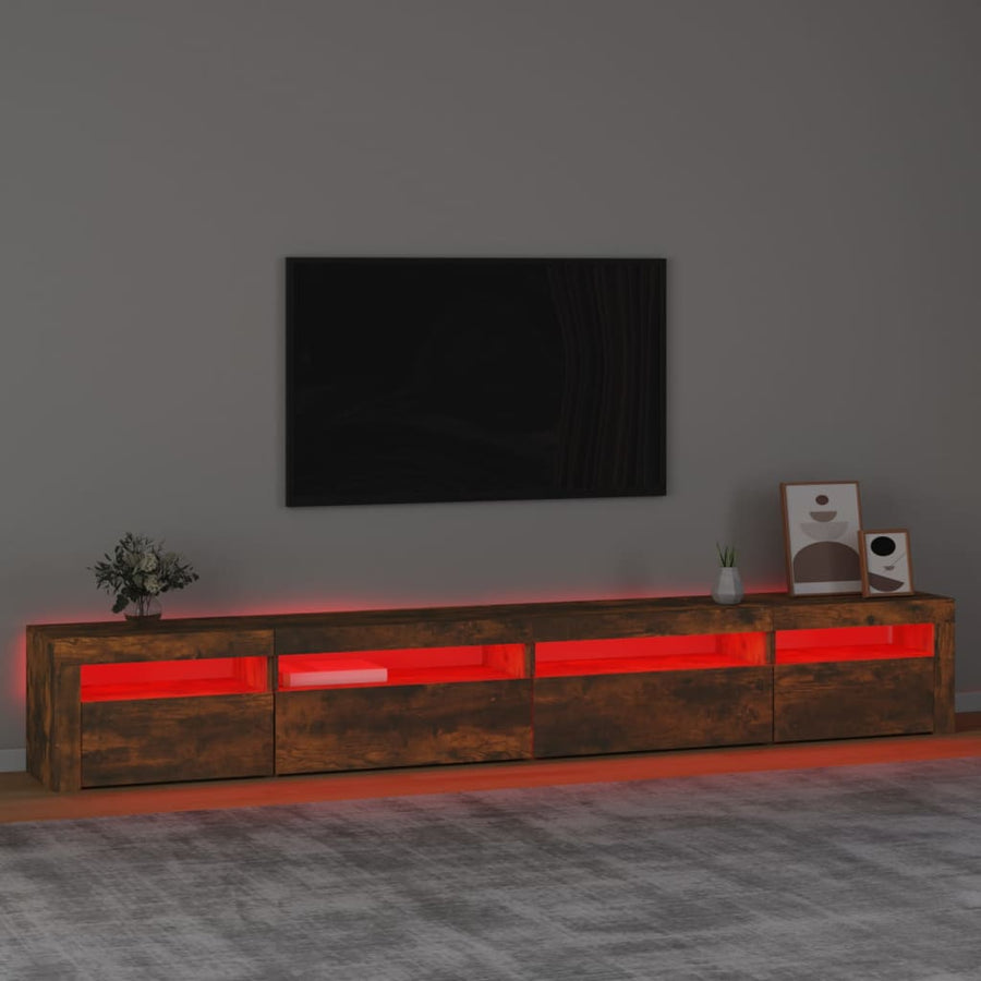Tv-Meubel Met Led-Verlichting 270X35X40 Cm Gerookt Eikenkleurig 1 270 x 35 x 40 cm
