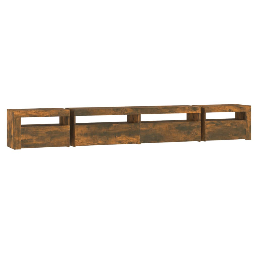 Tv-Meubel Met Led-Verlichting 270X35X40 Cm Gerookt Eikenkleurig 1 270 x 35 x 40 cm