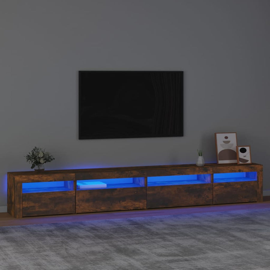 Tv-Meubel Met Led-Verlichting 270X35X40 Cm Gerookt Eikenkleurig 1 270 x 35 x 40 cm