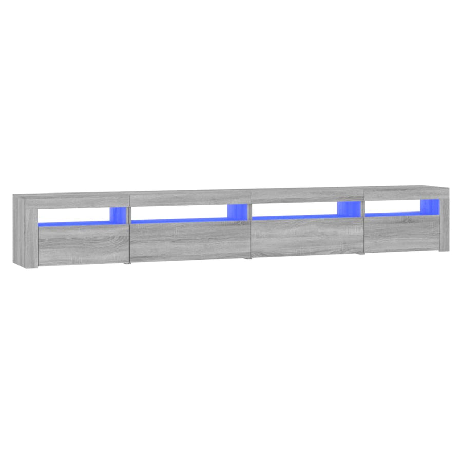 Tv-Meubel Met Led-Verlichting Eiken Grijs sonoma