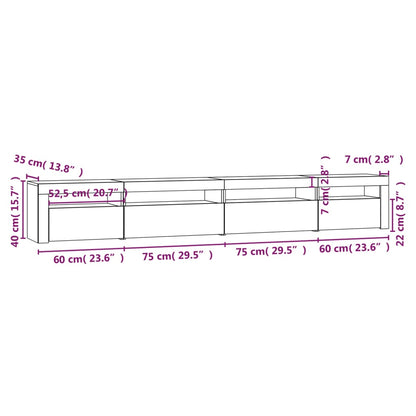 Tv-Meubel Met Led-Verlichting Eiken Grijs sonoma