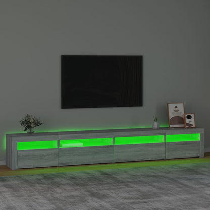 Tv-Meubel Met Led-Verlichting Eiken Grijs sonoma