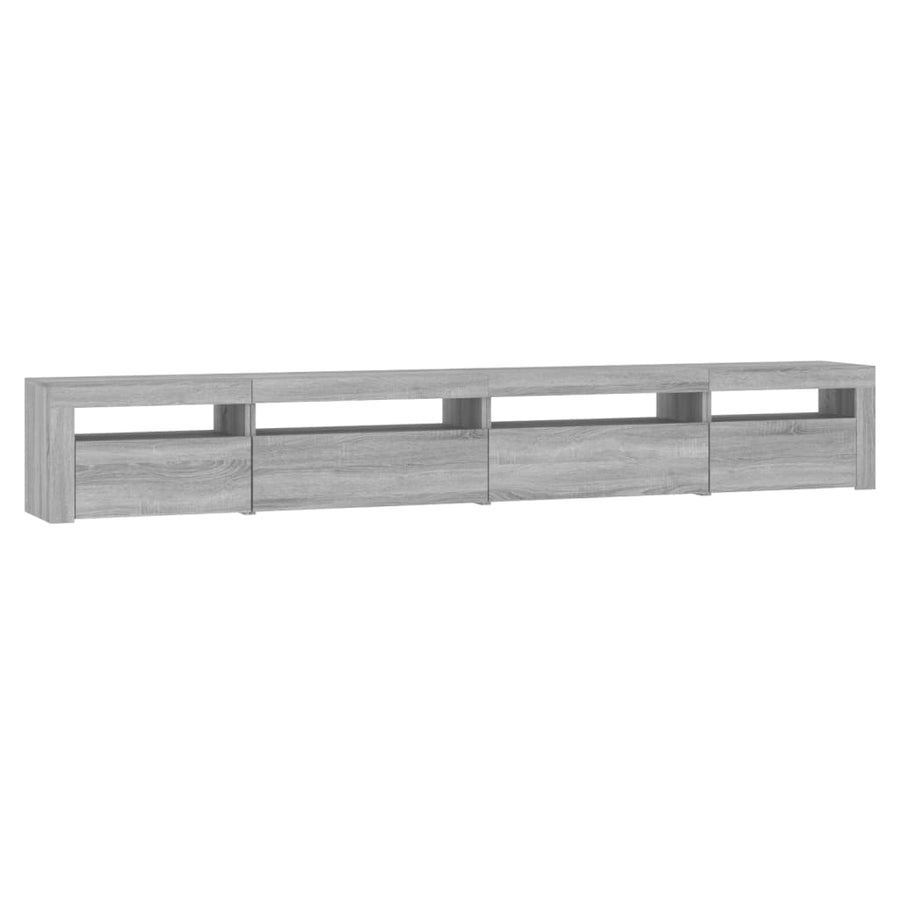 Tv-Meubel Met Led-Verlichting Eiken Grijs sonoma