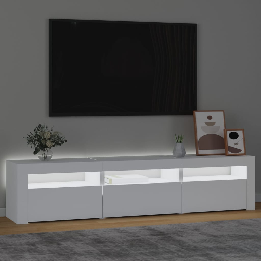 Tv-Meubel Met Led-Verlichting 180X35X40 Cm Wit 180 x 35 x 40 cm