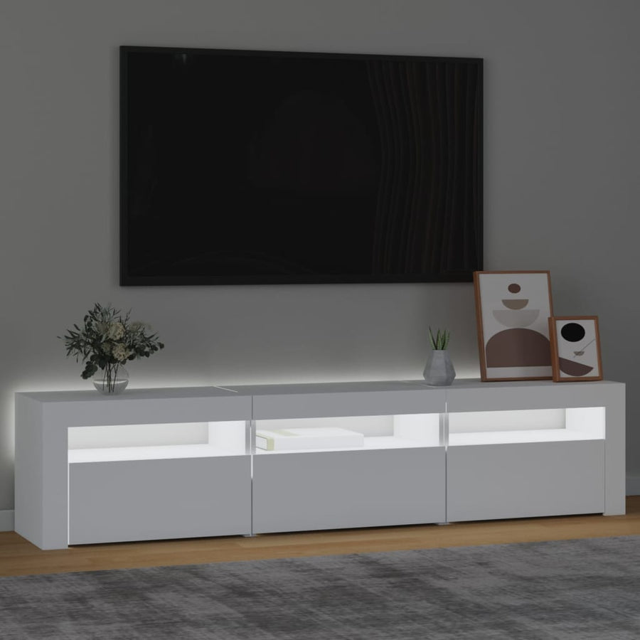 Tv-Meubel Met Led-Verlichting 180X35X40 Cm Wit 180 x 35 x 40 cm