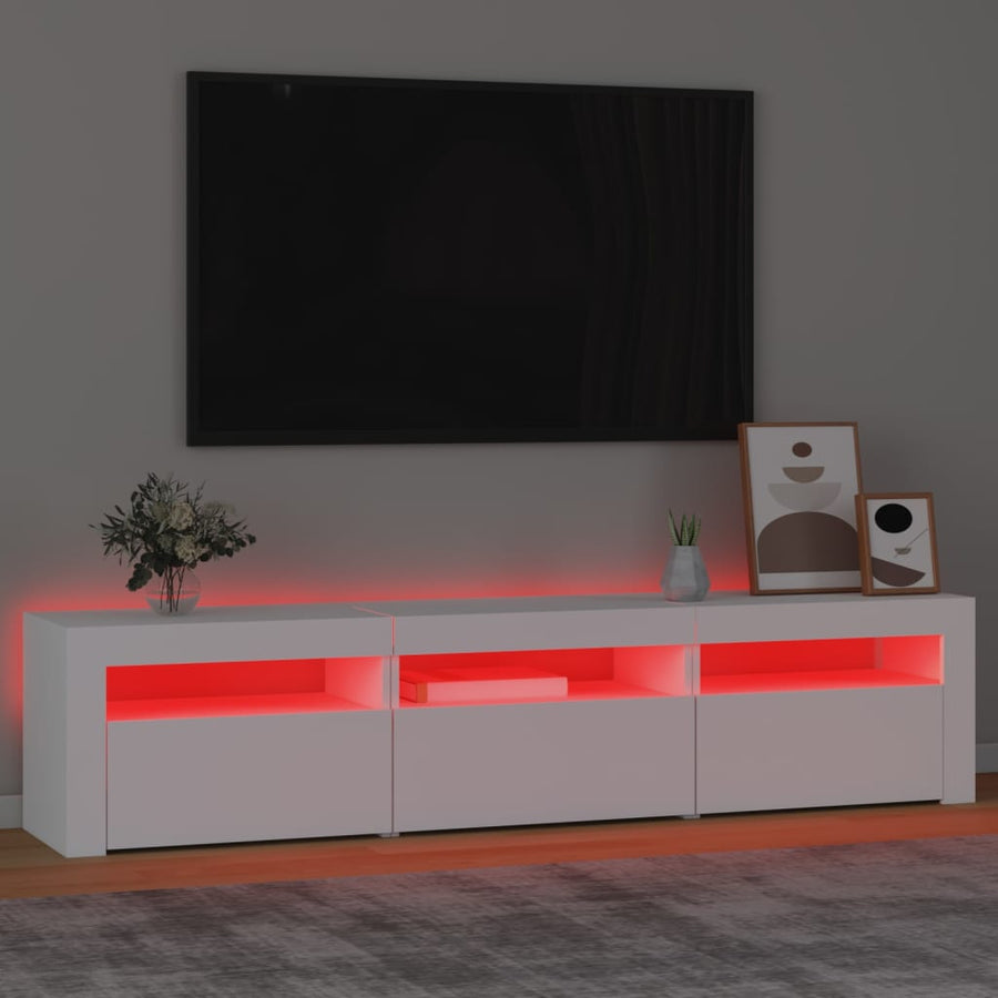 Tv-Meubel Met Led-Verlichting 180X35X40 Cm Wit 180 x 35 x 40 cm