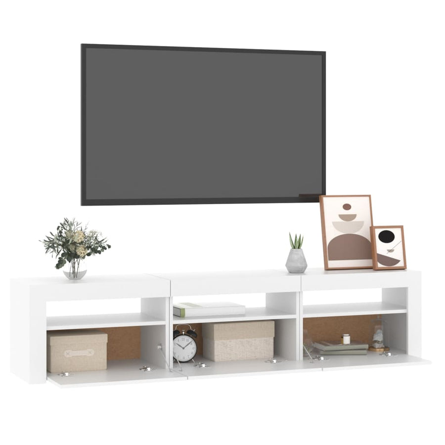 Tv-Meubel Met Led-Verlichting 180X35X40 Cm Wit 180 x 35 x 40 cm