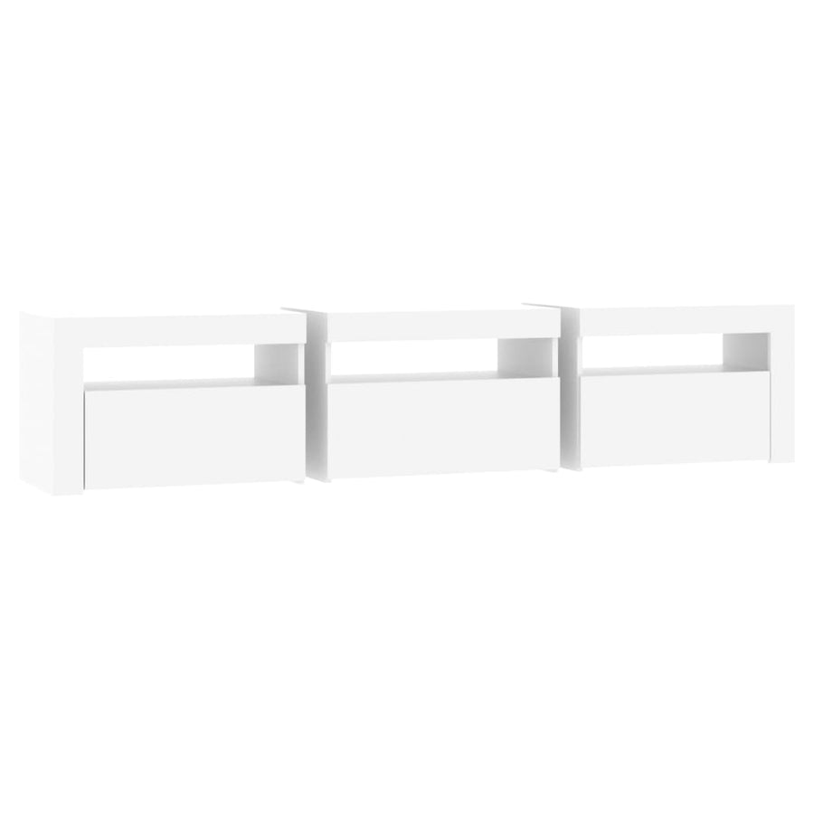 Tv-Meubel Met Led-Verlichting 180X35X40 Cm Wit 180 x 35 x 40 cm