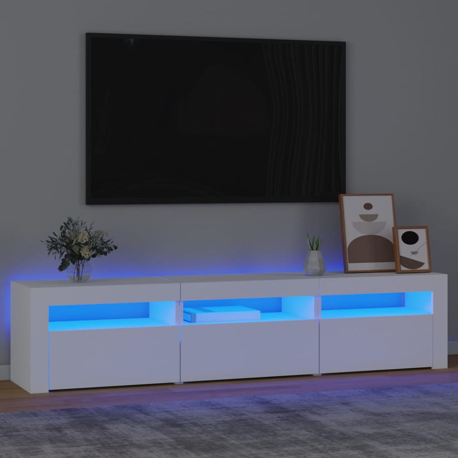 Tv-Meubel Met Led-Verlichting 180X35X40 Cm Wit 180 x 35 x 40 cm