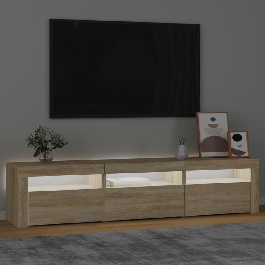 Tv-Meubel Met Led-Verlichting 180X35X40 Cm Sonoma Eikenkleurig 180 x 35 x 40 cm
