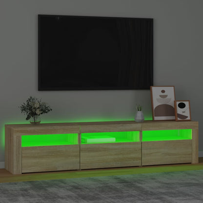 Tv-Meubel Met Led-Verlichting 180X35X40 Cm Sonoma Eikenkleurig 180 x 35 x 40 cm