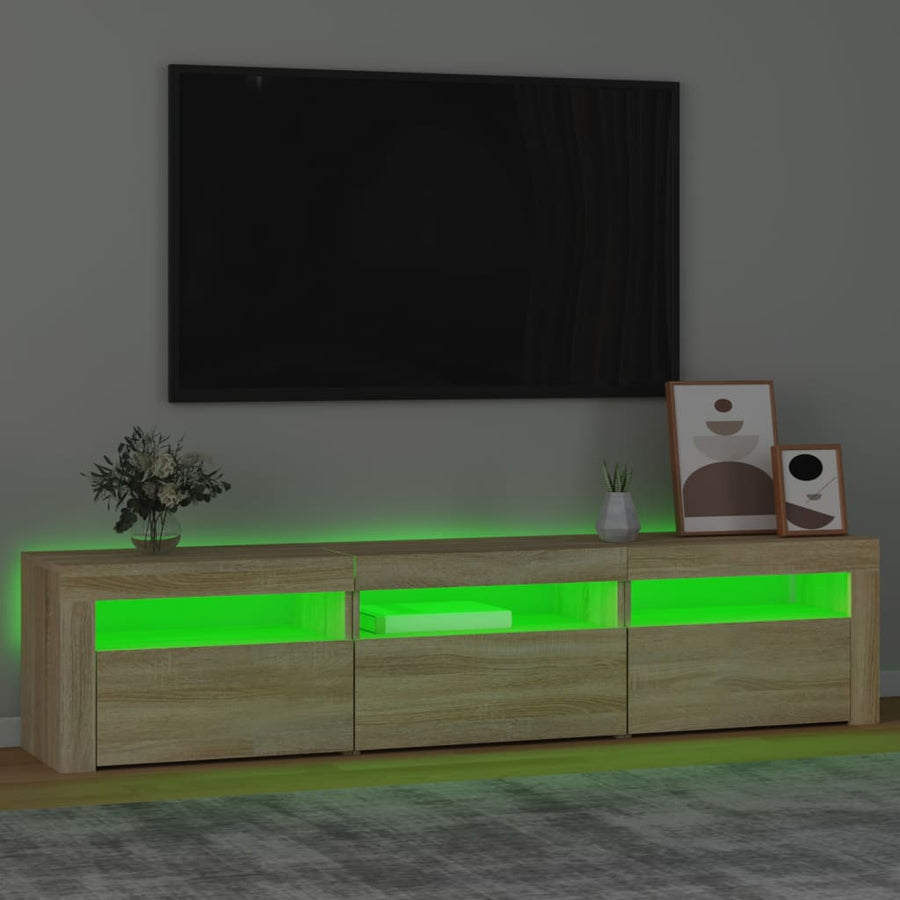 Tv-Meubel Met Led-Verlichting 180X35X40 Cm Sonoma Eikenkleurig 180 x 35 x 40 cm